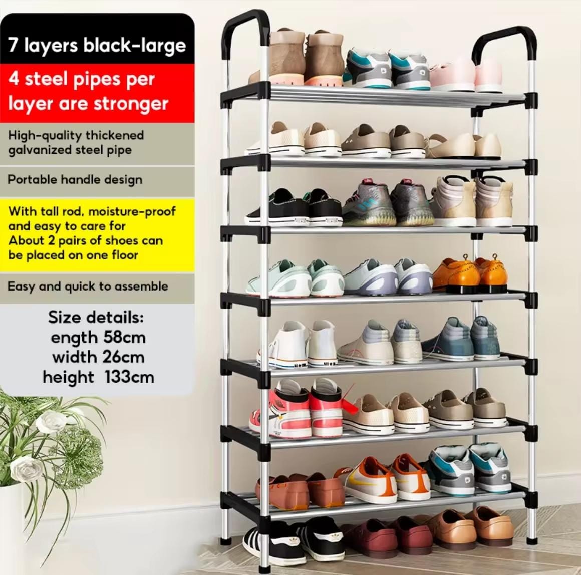 7 Layer Shoe Rack