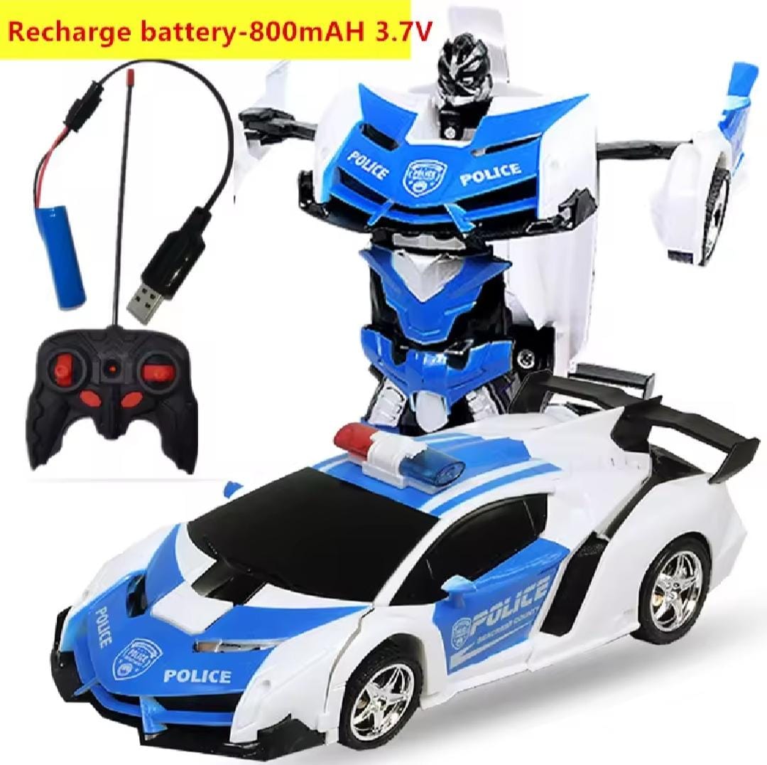 2 in 1 Remote Control Transformation Car Robot Police Model