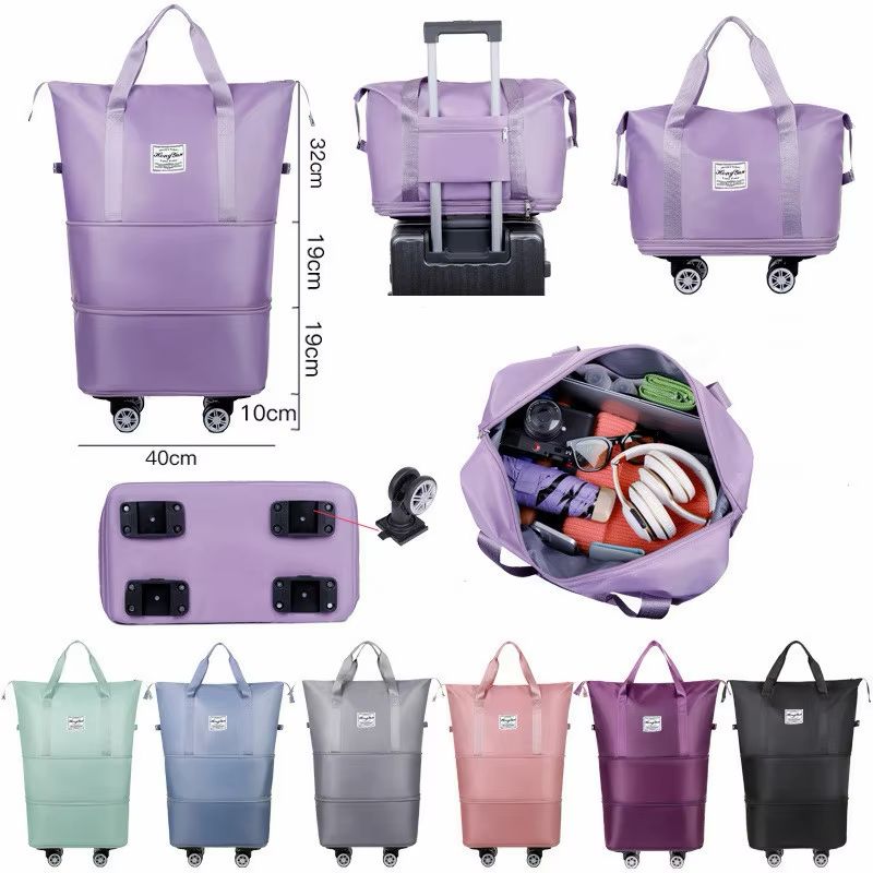 Fashionable Foldable Travel Bag With Rolling Wheels 