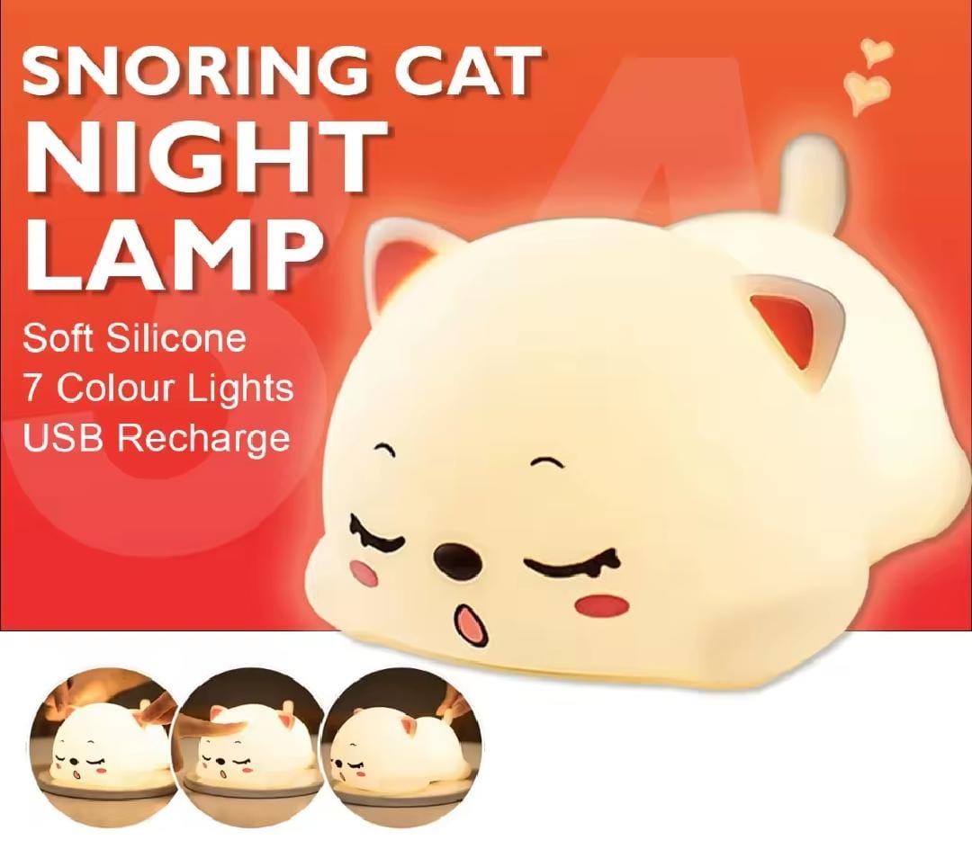 Snoring Cat Silicone Night Light