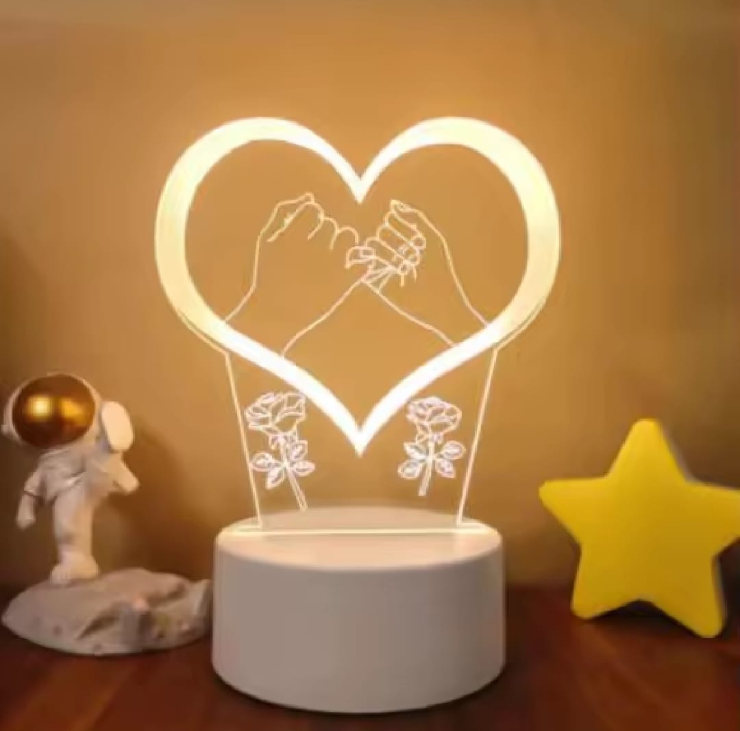 3D Acrylic Night Light Heart