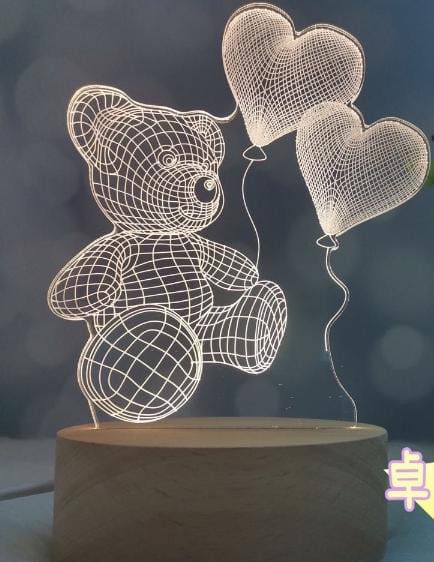 3D Acrylic Night Light Teddy Bear