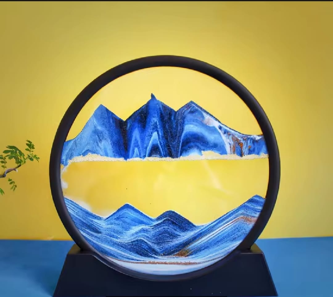 7inch 3D Sensory Rotatable Moving Sand Art Round Frame