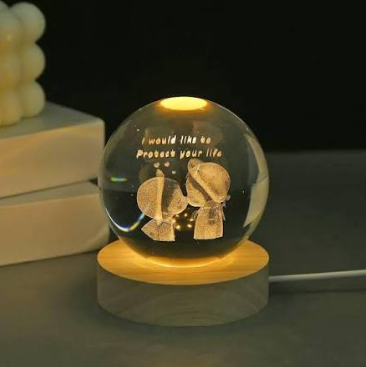Crystal Ball Love Couple 6cm ( I Would Like to Protect Your Life)