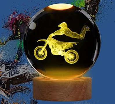 Crystal ball Bike Rider 6cm