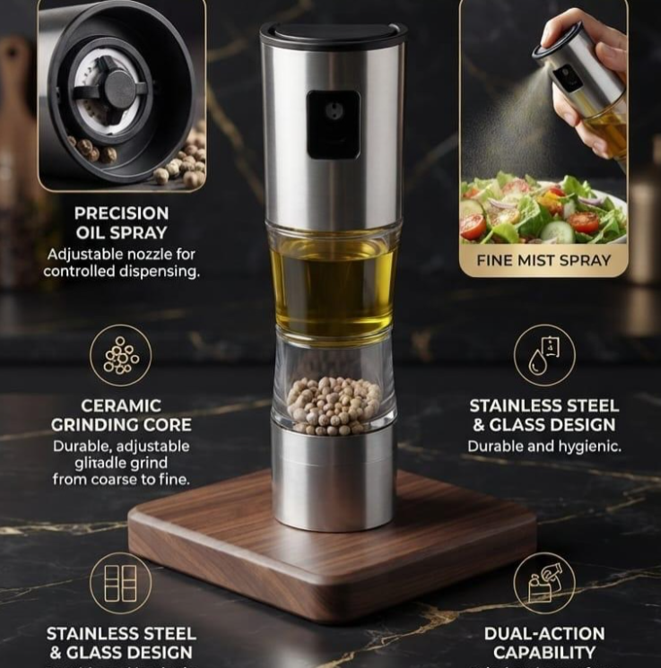 2-in-1 Dual Purpose Spice & Oil Dispenser