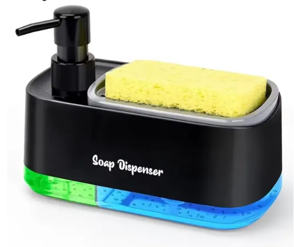 3-in-1 Hand And Dish Soap Dispenser Set with Sponge