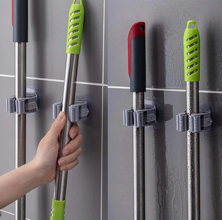 2 Pcs Broom Holder with Adhesive