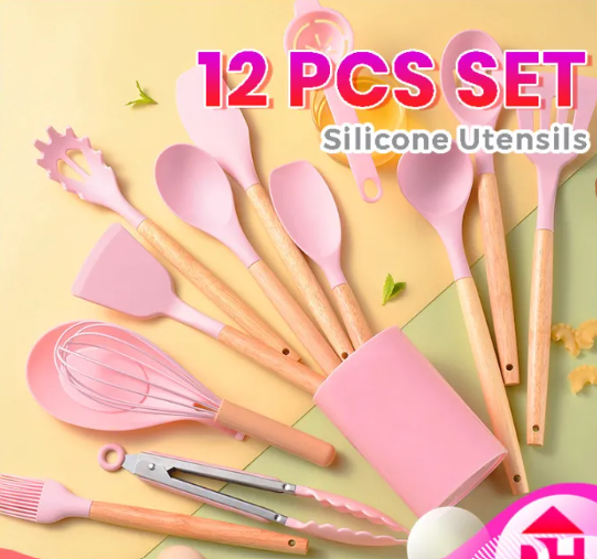 12 Pcs Silicone Spoon Set