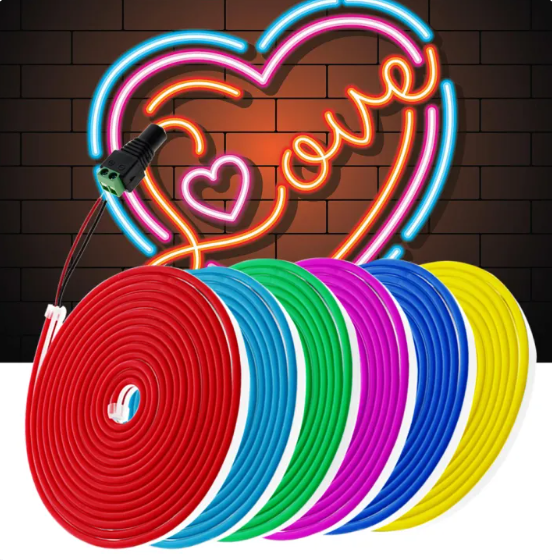 DC 12V 5m Neon LED Light Strip Waterproof Flexible Light Strip Indoor And Outdoor Decorative Light Strip