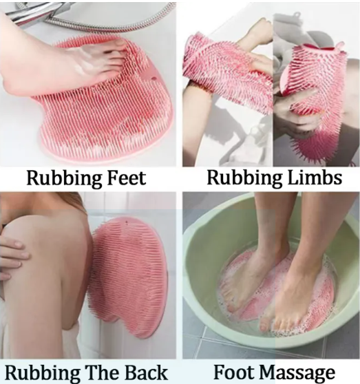 Silicone Exfoliating Brush Pad Shower Mat Non-Slip Suction Cup
