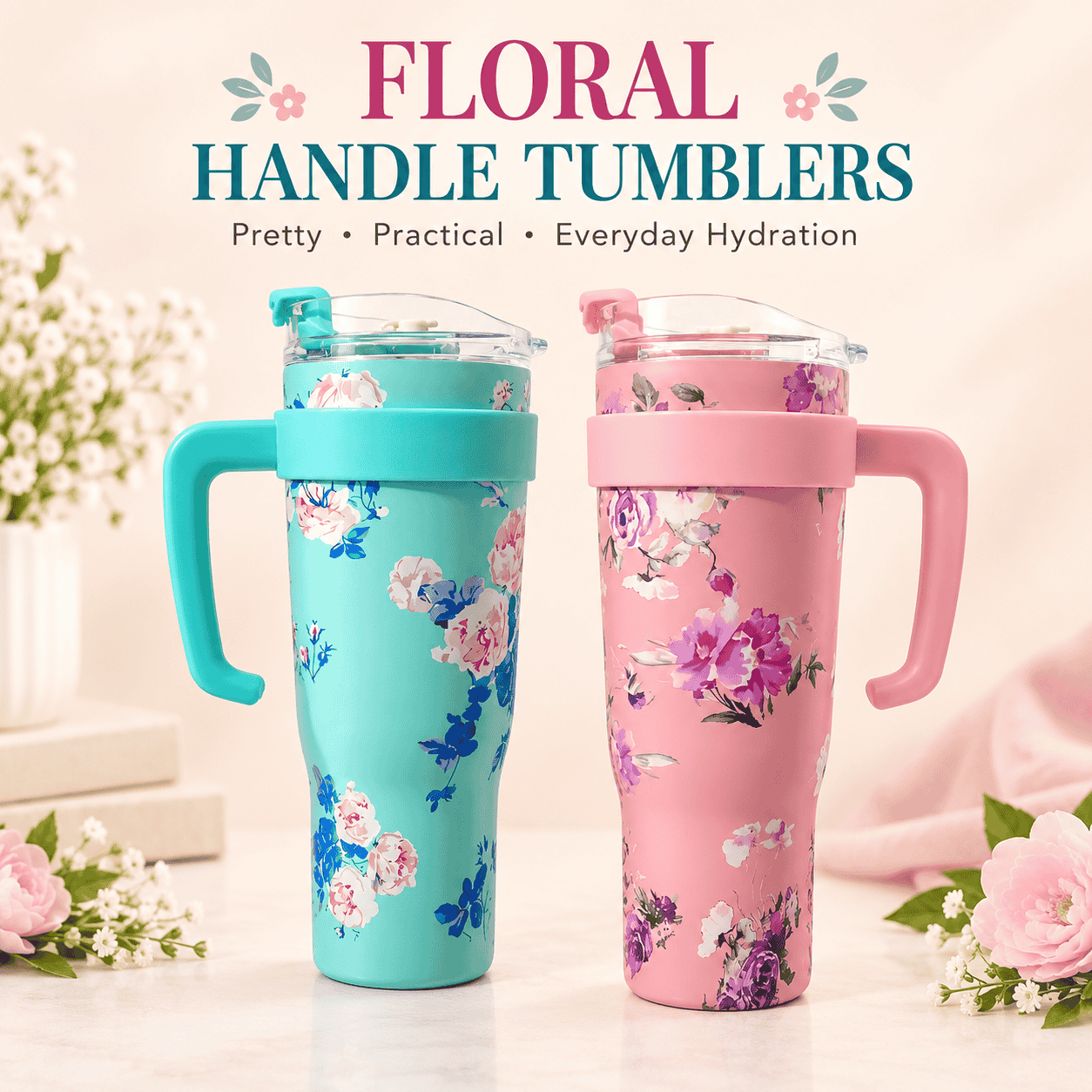 1.2L Stainless Steel Vacuum Insulated Tumbler - Design 1